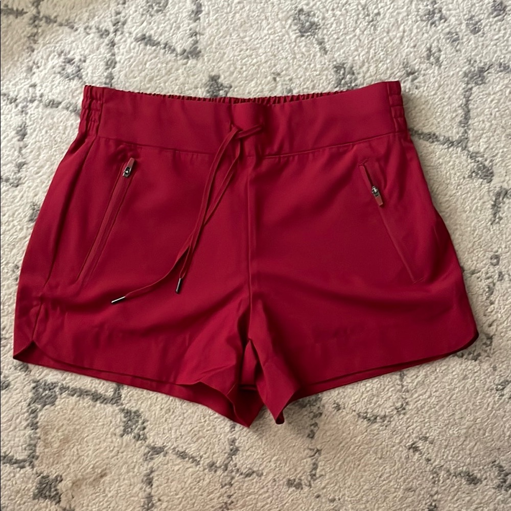 90 Degree By Reflex Red Athletic Shorts Elastic Waistband